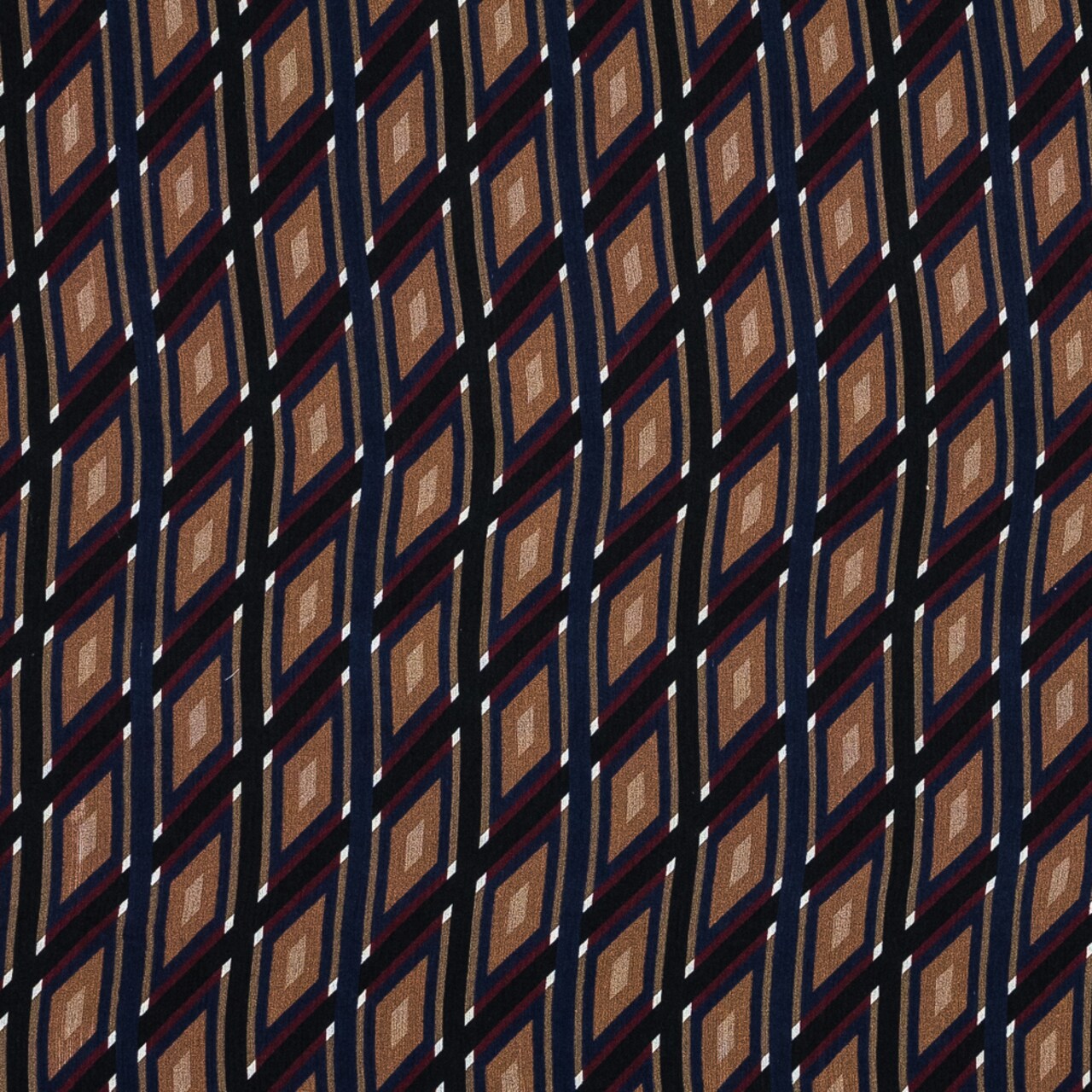 1 Yard Brown, Red & Blue Silk Chiffon 51" Wide Carolina Herrera Fabric for Flowing Apparel